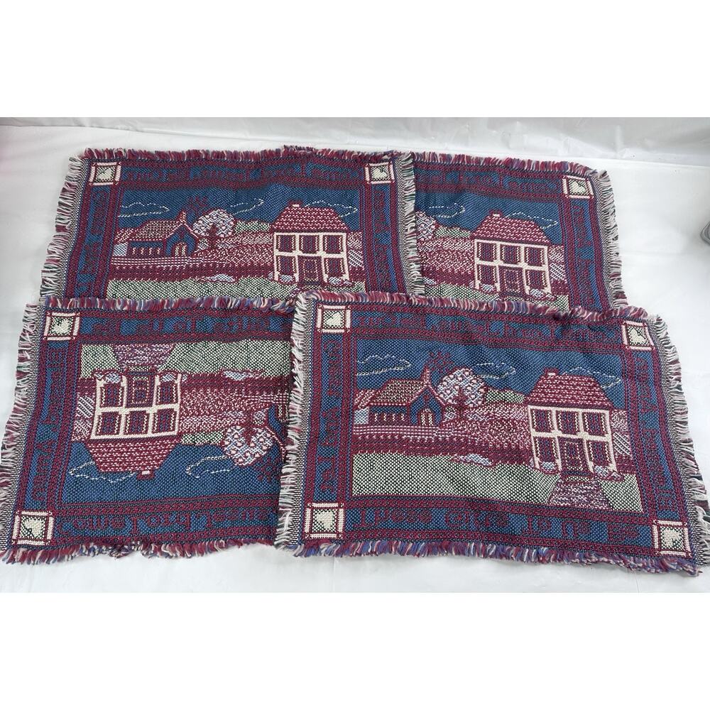 Tapestry Placemats Come Lord Jesus, Be Our Guest Farmhouse Country Decor